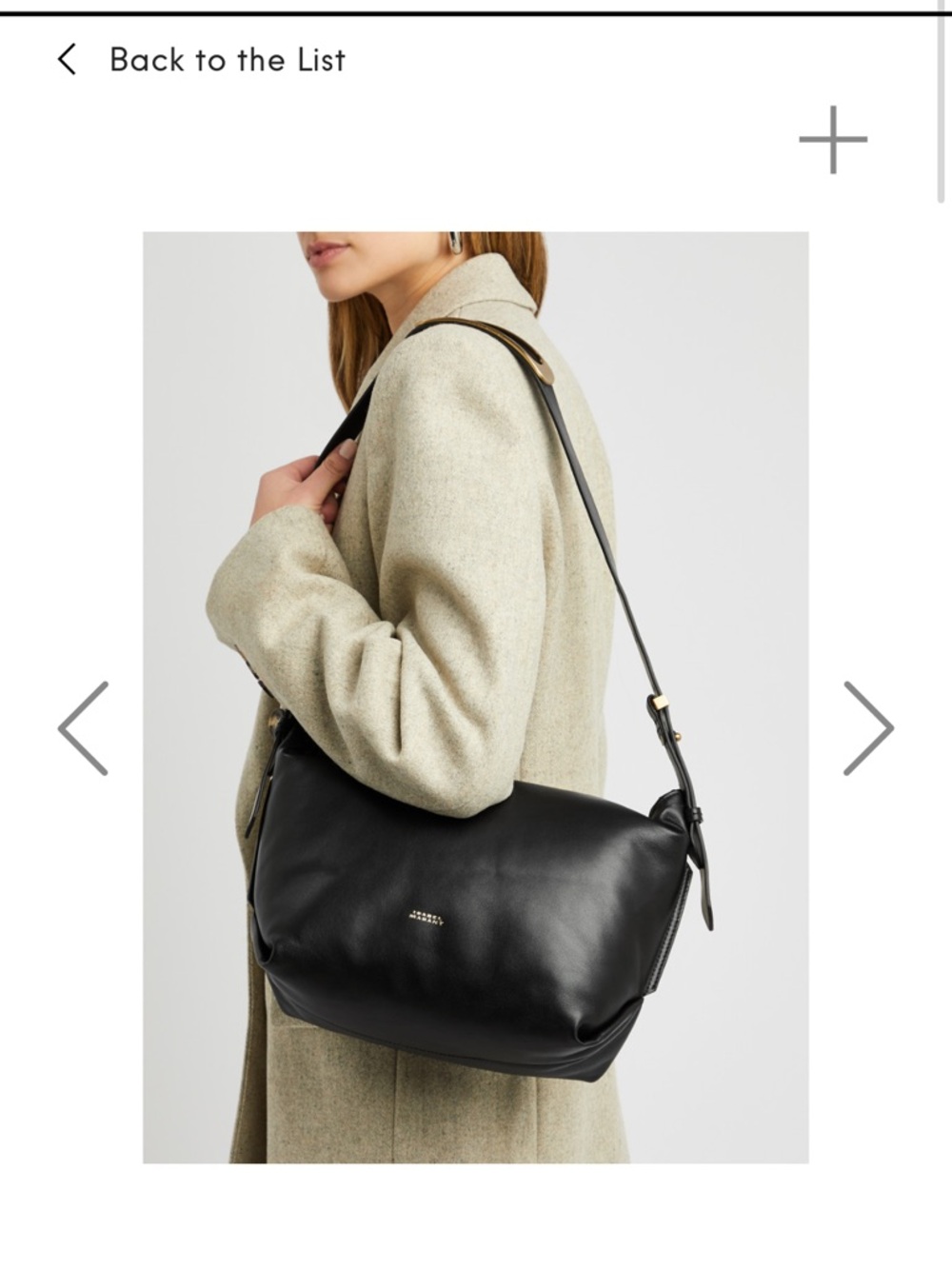 Isabel Marant Leyden Black Leather Shoulder Bag - Picture 1 of 2